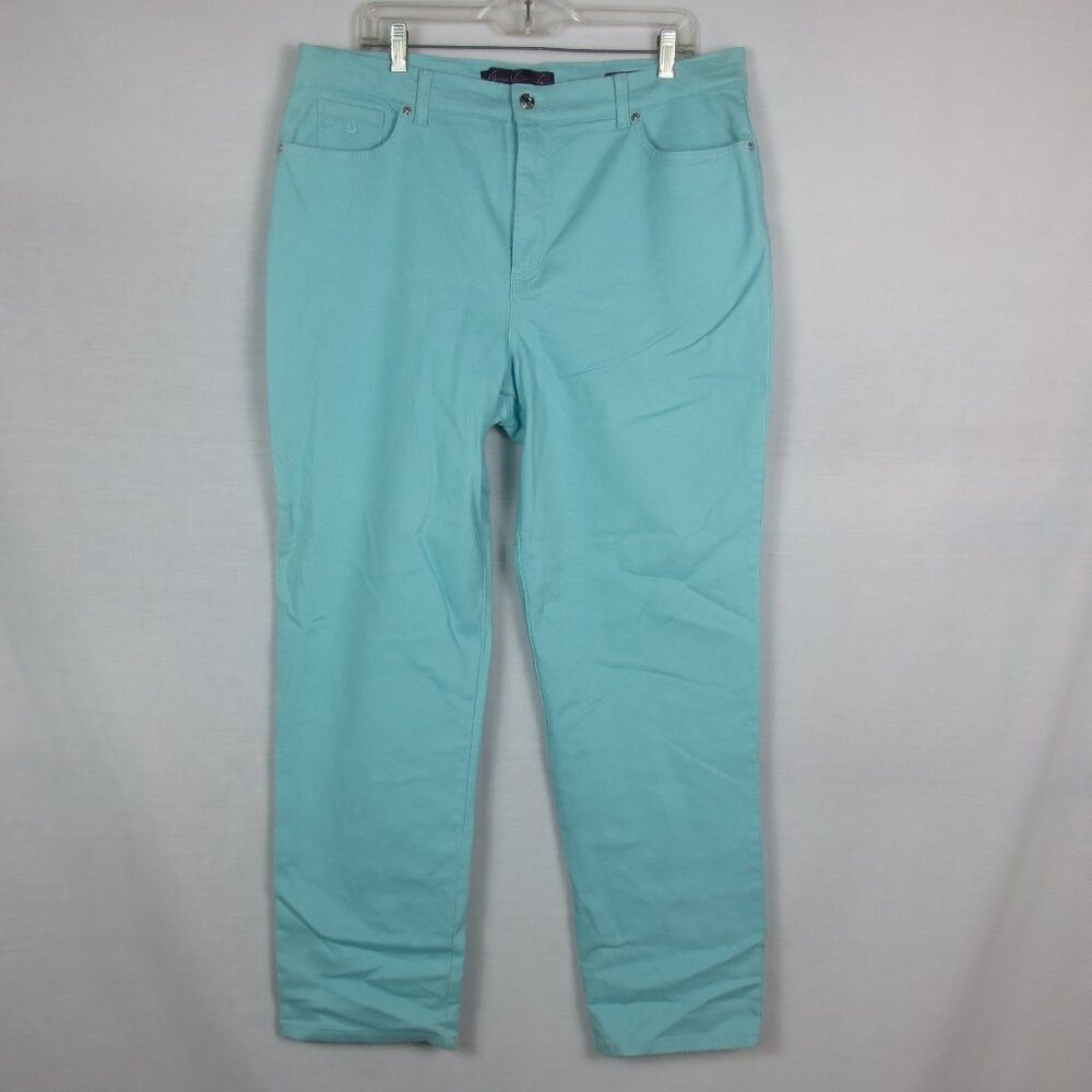NEW Gloria Vanderbilt Jeans Teal Amanda High Waist Cotton Stretch Plus Size 18